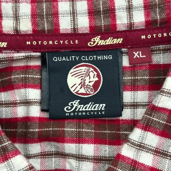 Indian Motorcycle Women's Plaid Button Up Shirt XL Long Sleeve Western - Picture 2 of 11